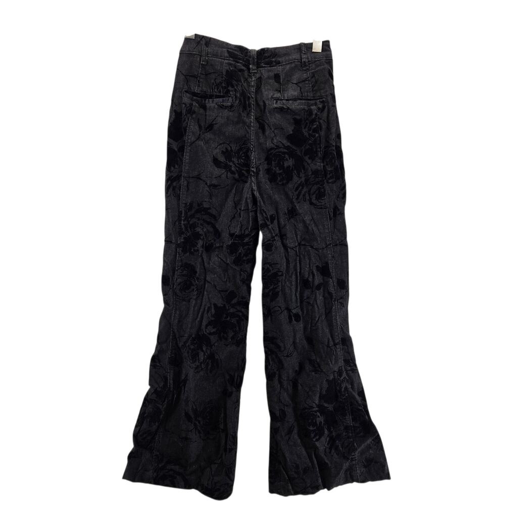 Pilcro High Rise Black Floral Velvet‎ Flare Jeans 30 Whimsygoth Fairy Grunge - Picture 5 of 13
